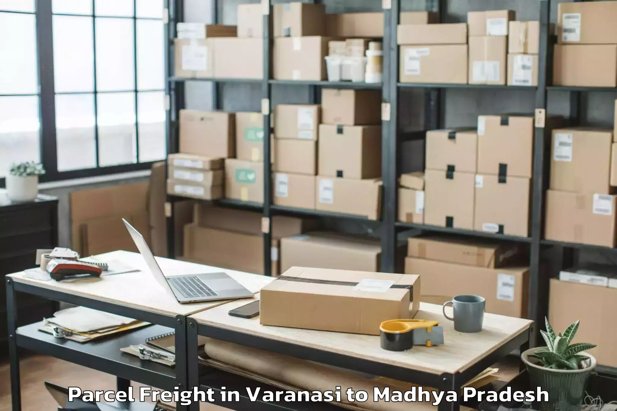 Easy Varanasi to Thikri Parcel Freight Booking